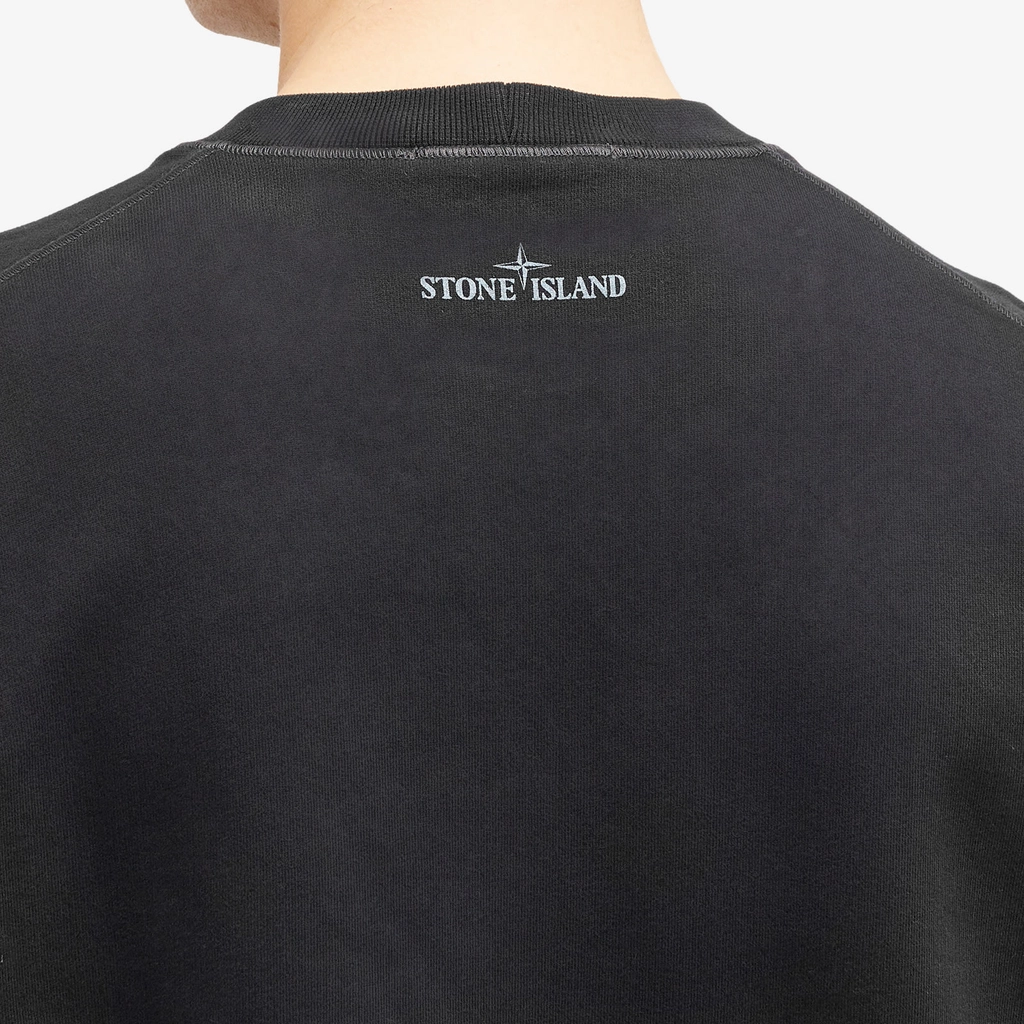 Stone Island Men's Badge Print Crew Neck Sweatshirt Black